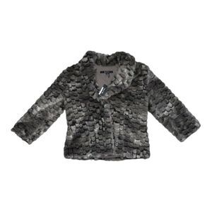 Nic + Zoe Faux Fur Three Quarter Sleeve Coat Grey / Brown Women's Small (S)